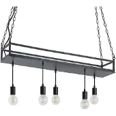 LINDBY hengelampe Kirista, 5 lyskilder, svart, 100 cm, E27