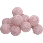 Atmosphera julelys girlander med LED-kuler, 10 stk, lys rosa