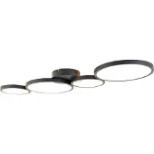 QAZQA Taklampe svart inkl. LED 3-trinns dimmbar 4-lys - Lupolo