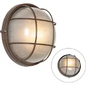 QAZQA Industriell utendørs vegglampe rustbrun IP44 - Hanneke