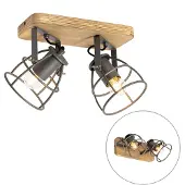 QAZQA Industriell spotlampe mørk grå med tre justerbar 2-lys - Arthur