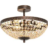 QAZQA Klassisk taklampe bronse og krystall 3-lys - Mondrian