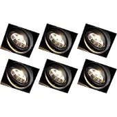 QAZQA Sett med 6 innfelte spotlights svarte GU10 AR70 trimless - Oneon