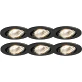 QAZQA Sett med 6 innfelt spotlights svart tiltbare - Cisco
