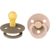 BIBS Smokk Colour 2 PACK Latex Round Dark Oak/Blush (Strl.2: 6 mnd +)