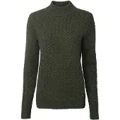 Chevalier Minley Mockneck Wool Pullover Women Dark Green 38W