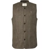 Chevalier Sion Fill100 Tweed Vest Men Dark Brown Glencheck 3XL