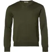 Chevalier Aston V-Neck Merino Pullover Men Dark Green S