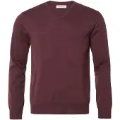 Chevalier Aston V-Neck Merino Pullover Men Wine Red 2XL