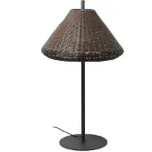 Faro Saigon terrasselampe, brun skjerm i flettet flettelook