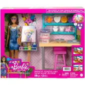Barbie Avslappende Og Skapende Kunststudio Lekesett Og Dukke