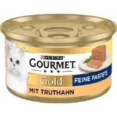 Gourmet Blandet pakke Gold Fine Paté 48 x 85 g Blanding I - (Storfe + Kylling + Tunfisk + Kalkun)