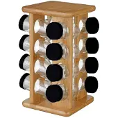 Five krydderibeholder-sett i bambus – 17 deler