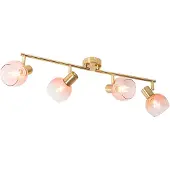 QAZQA Art Deco-spotlight gull med rosa glass 4-lys - Vidro