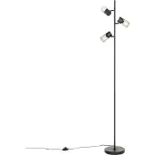 QAZQA Industriell gulvlampe sort 3-lys - Jim