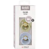 BIBS Colour Smokker - 2-pack - Str. 1 - Rund - Khaki/Dusty Blue - - 0-6 md - Smokk