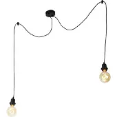 QAZQA Hengende lampe svart 2-lys - Cava