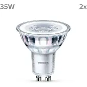 Philips LED-lyspære Classic 3.5W/827 (35W) 36° 2-pack GU10