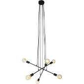 QAZQA Moderne pendellampe sort 80 cm 6-lys - Sydney