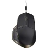 Logitech MX Master - Mus - laser - 5 knapper - trådløs - 2.4 GHz, Bluetooth - USB trådløs mottaker - meteoritt