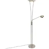 QAZQA Moderne gulvlampe i stål inkl. LED med lesearm - Ibiza
