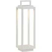 LUCANDE LED utendørslampe Mirina, hvit, oppladbart batteri, berøringsdimmer