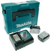 Makita DC18RC - Batterilader + batteri 2 x - Li-Ion - 3 Ah - 54 Wh - 1 x batterier lader