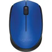 Logitech M171 - Mus - høyre- og venstrehåndet - trådløs - 2.4 GHz - USB trådløs mottaker - svart, blå
