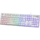 Deltaco Gaming-tastatur med RGB-belysning og nordisk layout - hvit