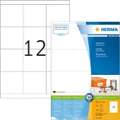 Herma Premium - Papir - matt - permanent selv-adhesiv - hvit - 70 x 67.7 mm 2400 etikett(er) (200 ark x 12) laminerte etiketter