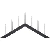 Star Trading Lysestake Pil, flat, 7-flamme, svart