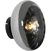 QAZQA Art Deco vegglampe svart med røykglass - Ayesha