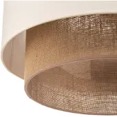Duolla Taklampe Boho, ecru/brun, Ø 45 cm, tekstil