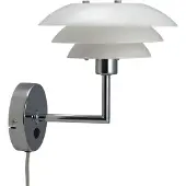 Dyberg Larsen DL20 vegglampe glass-skjerm, krom