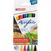 Edding Acrylic 5100-5-s Tusjpenn 5 Enheter