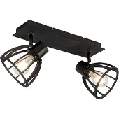 QAZQA Industriell taklampe sort 2-lys - Fotu