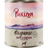 Purizon økologisk 6 x 800 g - øko-And & øko-kylling med øko-squash