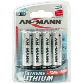 Ansmann 1x4 Ekstreme Litium Mignon Aa Lr6-batterier