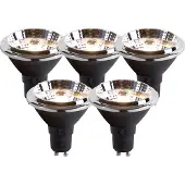 LUEDD Sett med 5 GU10 dim-to-warm LED-pærer AR70 6W 2000K-3000K