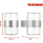 Telefunken Cludu utendørs LED-vegglampe, sølv
