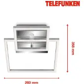 Telefunken LED-taklampe med sensor Frame krom/alu 26x36cm