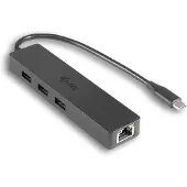 ITEC USB C Slim 3-port HUB with Gigabit Ethernet adapter - Hub - 3 x SuperSpeed USB 3.0 + 1 x 10/100/1000 - stasjonær