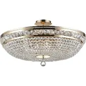 Maytoni taklampe Ottilia, Ø 65 cm, gullfarget, krystall