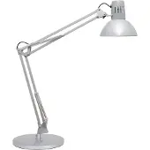 MAUL Skrivebordslampe MAULstudy, sølvfarget, 49 cm, stativ