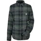 Chevalier Heron Flannel Shirt Women October Green Checked 40W