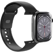 Puro Icon Silikonrem for Apple klokke 42 / 44 / 45 / 49 mm - Svart (2 stk.)