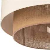Duolla Taklampe Boho, ecru/brun, Ø 60 cm, tekstil
