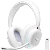 Logitech G735 - Hodesett - full størrelse - 2,4 GHz - trådløs (lyshastighet) - Dolby Atmos-kompatibel - 3,5 mm jack - Hvit