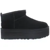 Ugg for woman. 1135092 Leather ankle boots W Classic Ultra Mini Platform black (37), 3 to 5 cm, None, Casual