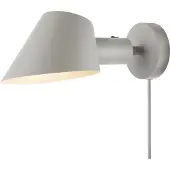DFTP Vegglampe Stay Short med støpsel, grå